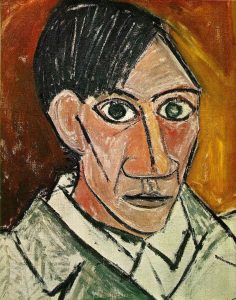 Painting by Picasso, Self Portrait, 1907